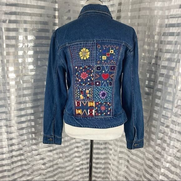 Agapo Denim Embroidered Jean Jacket - Picture 4 of 8